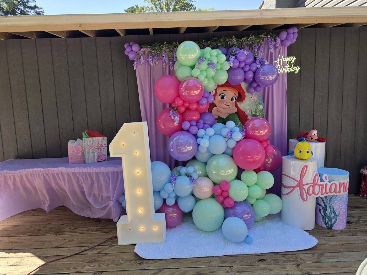 Custom colorful birthday event backdrop